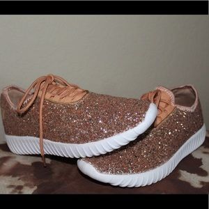 Gold Sparkle Tennis Shoes